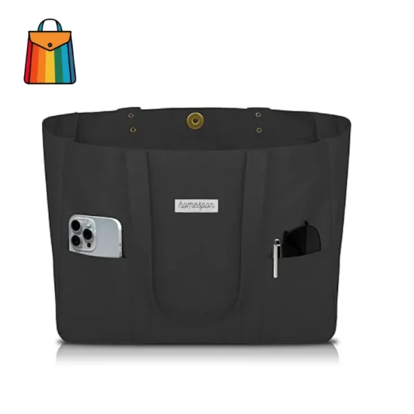 HOMESPON Large Canvas Tote Bag - Bag with Pockets and Laptop Sleeve